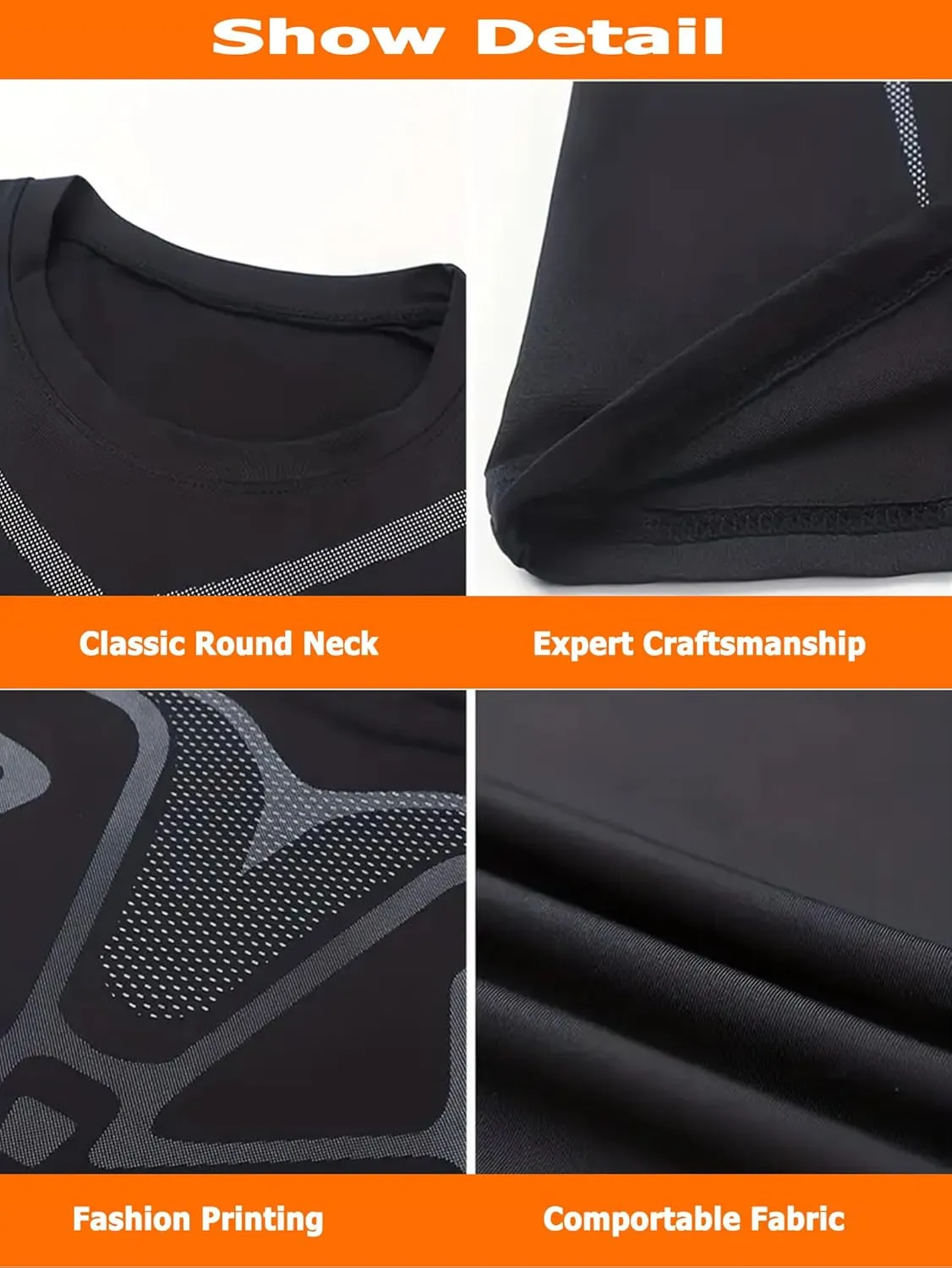 2 Pack Workout Shirts for Men, Quick Dry Athletic Gym Active T Shirt for Running, Breathable Outdoor Training Shirts