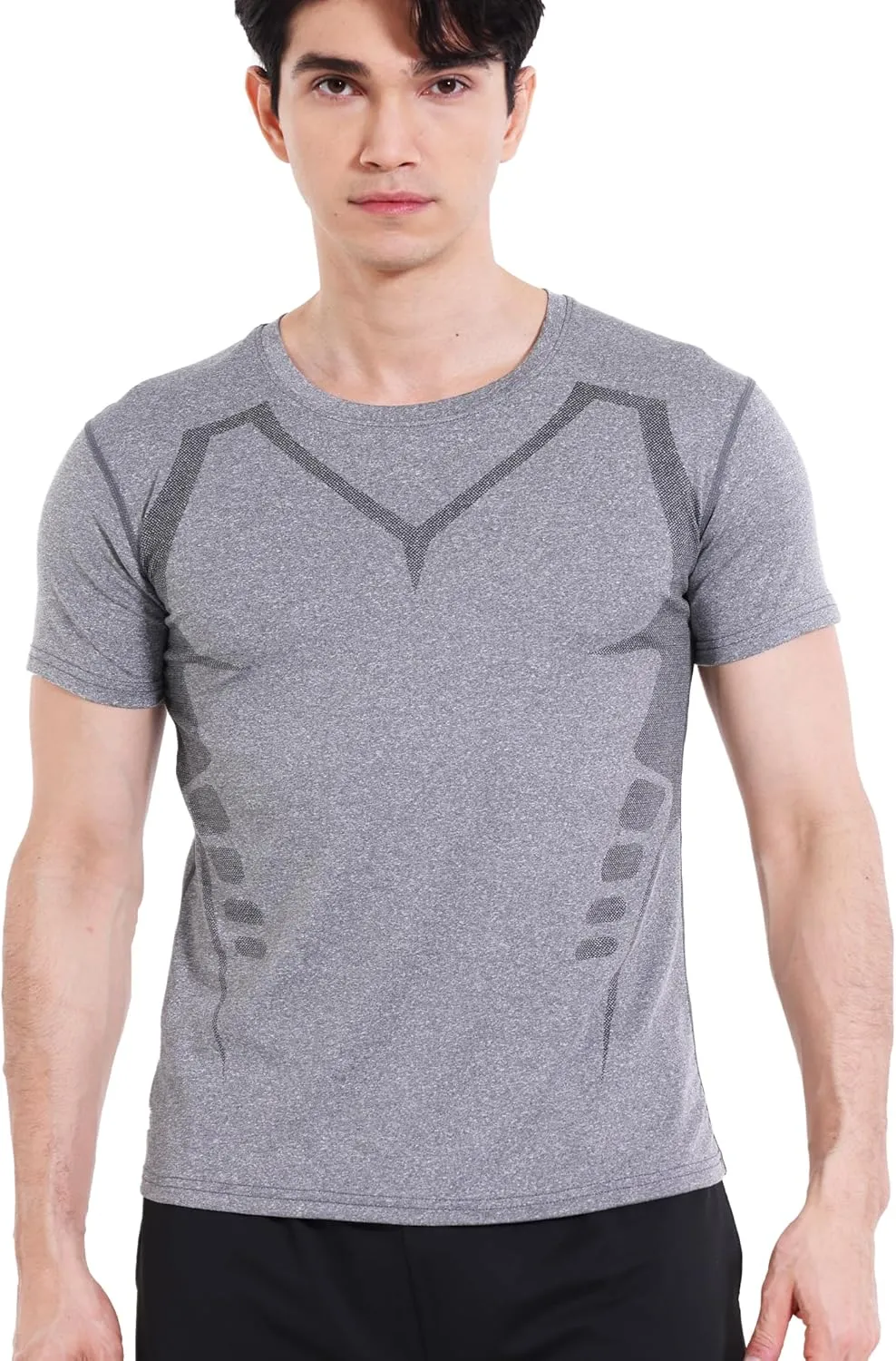 2 Pack Workout Shirts for Men, Quick Dry Athletic Gym Active T Shirt for Running, Breathable Outdoor Training Shirts