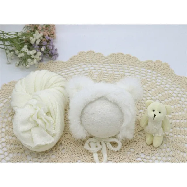3pcs/set Newborn Photography Knitted Wraps