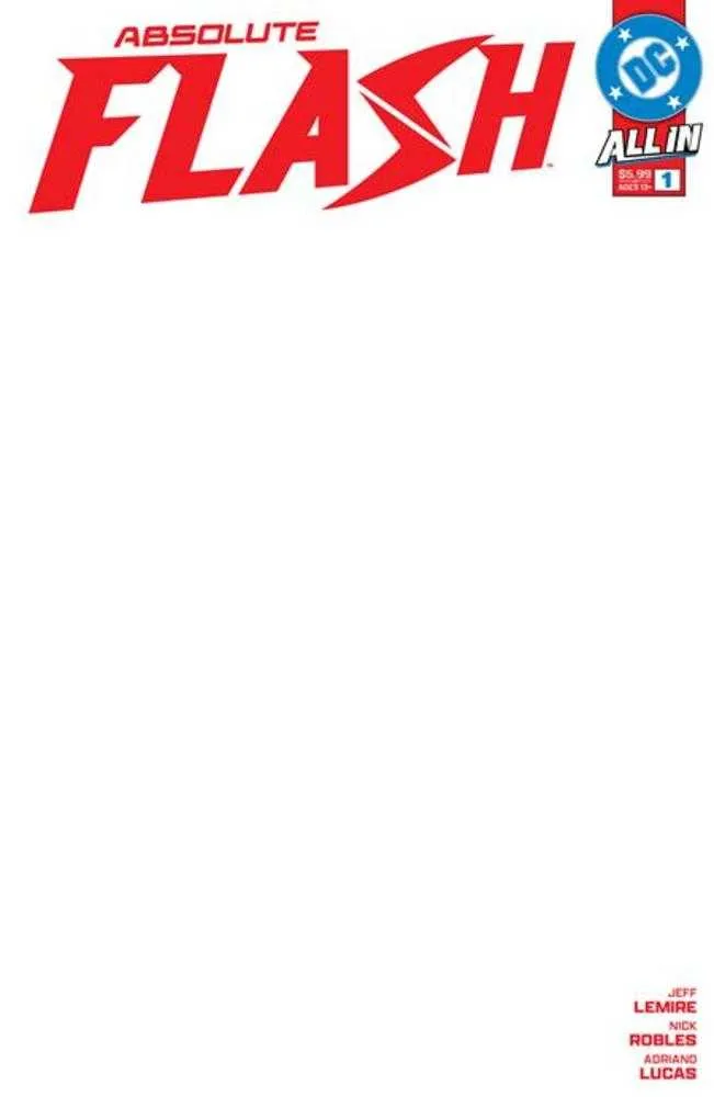 Absolute Flash #1 Cover H Blank Card Stock Variant *1 copy per customer*