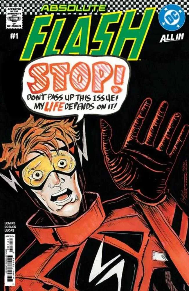Absolute Flash #1 Cover I 1:25 Ratio Variant Jeff Lemire Card Stock