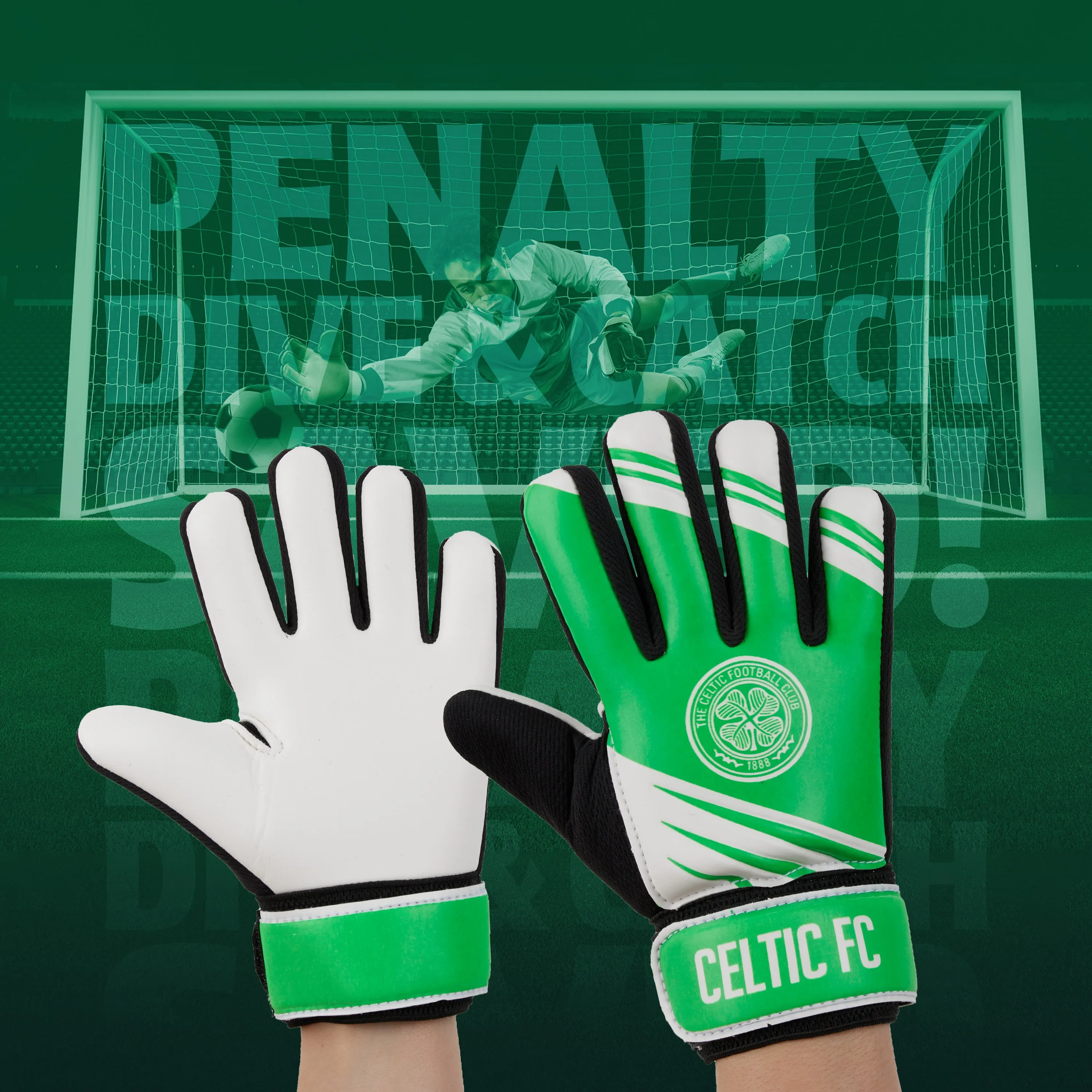 Celtic F.C. Goalkeeper Gloves for Kids Teenagers - Size 5