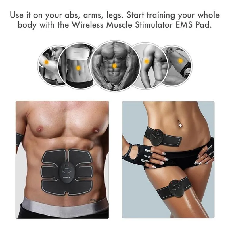 Electric Muscle EMS Stimulator Toner Trainer for ABS Abdomen Arms and Legs