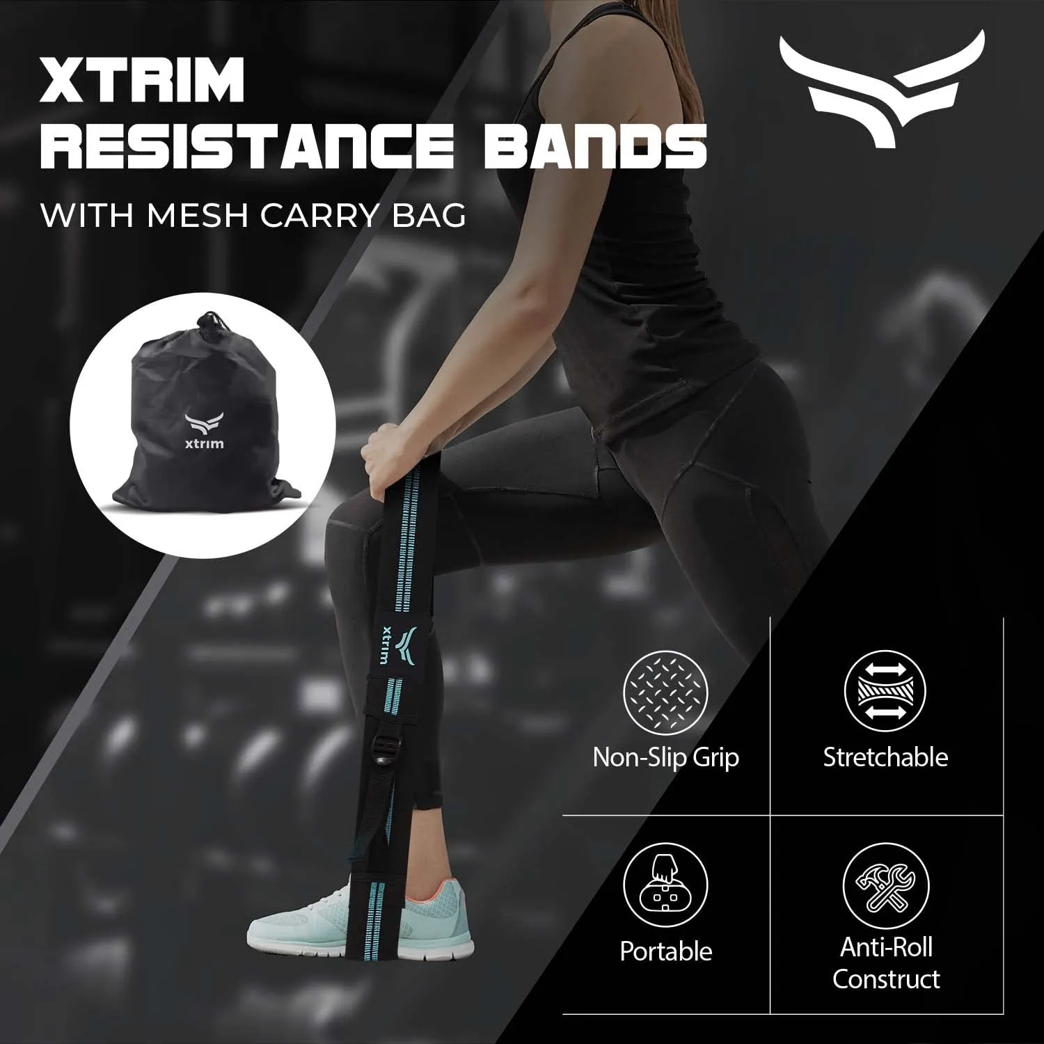 Gym Gloves for Men and Women   Resistance Bands with Non-Slip Grip Handles & Stretchable Bands (BUY 1 GET 1 FREE )