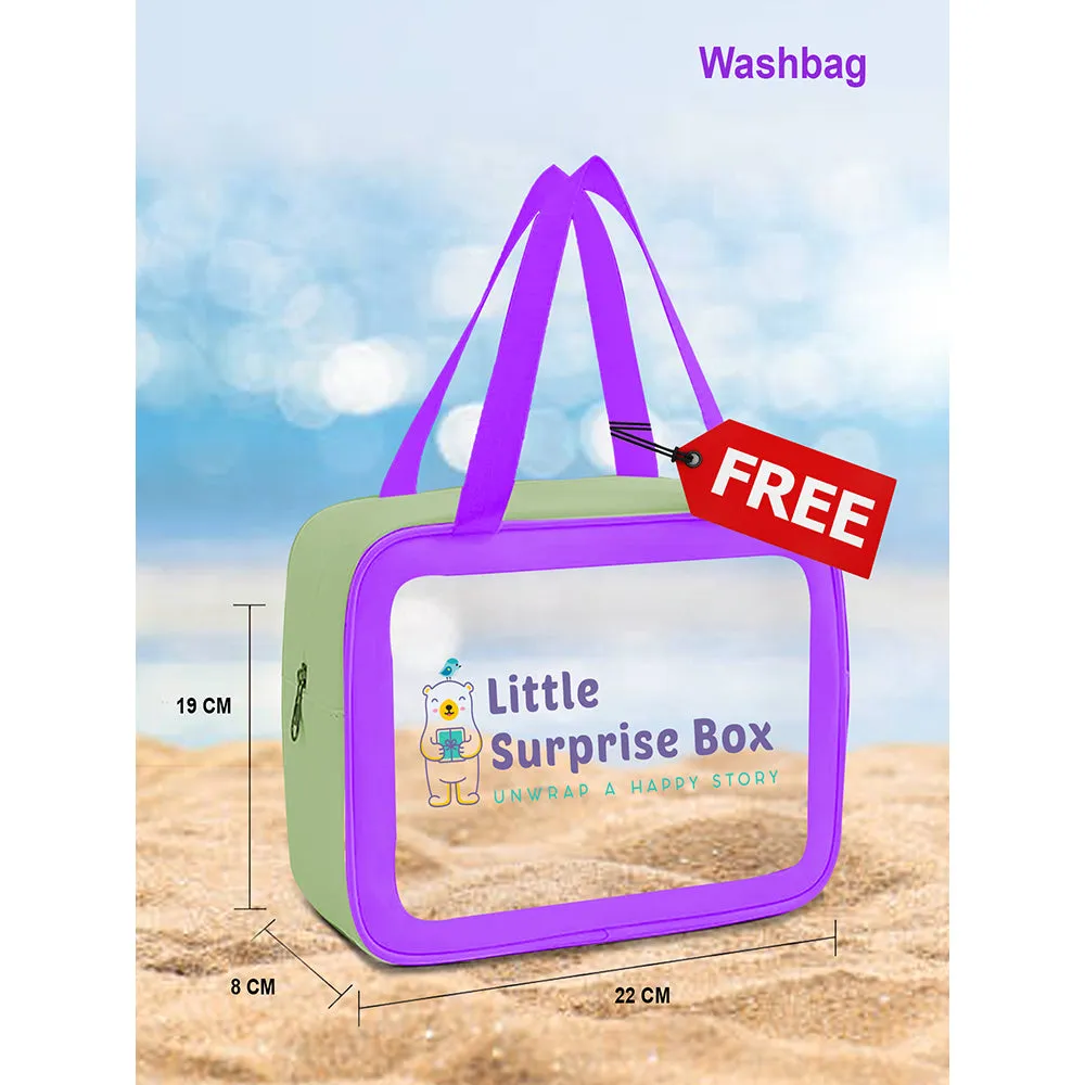 Little Surprise Box,Frilly Tropical Print Toddlers & Kids Swimwear  Swim Cap