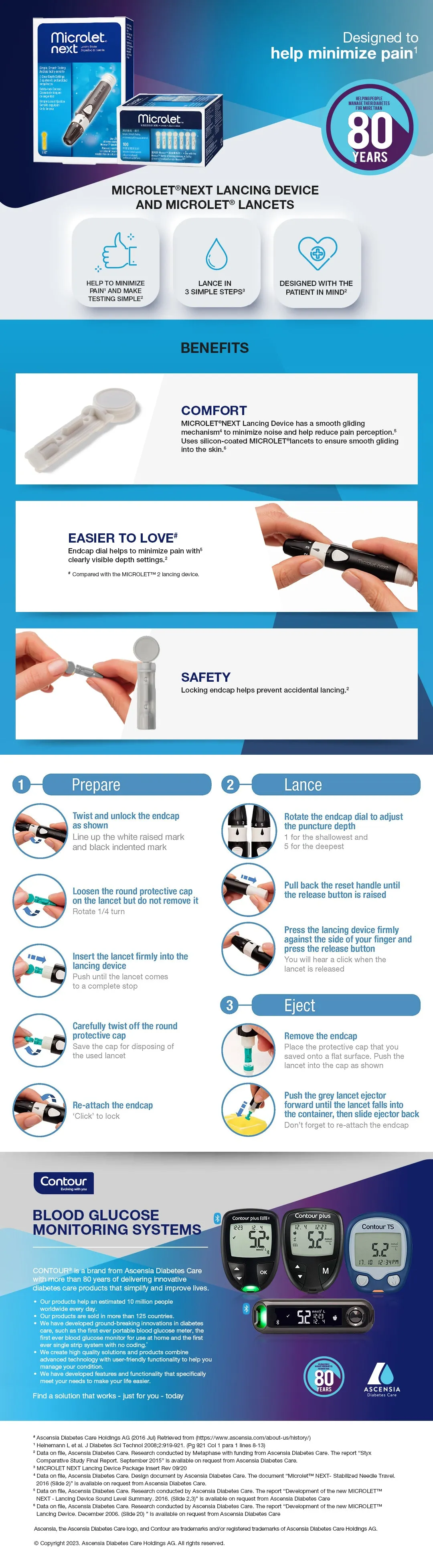 MICROLET® Self Monitoring Blood Glucose Test Lancet 100's [HK Label Authentic Product]