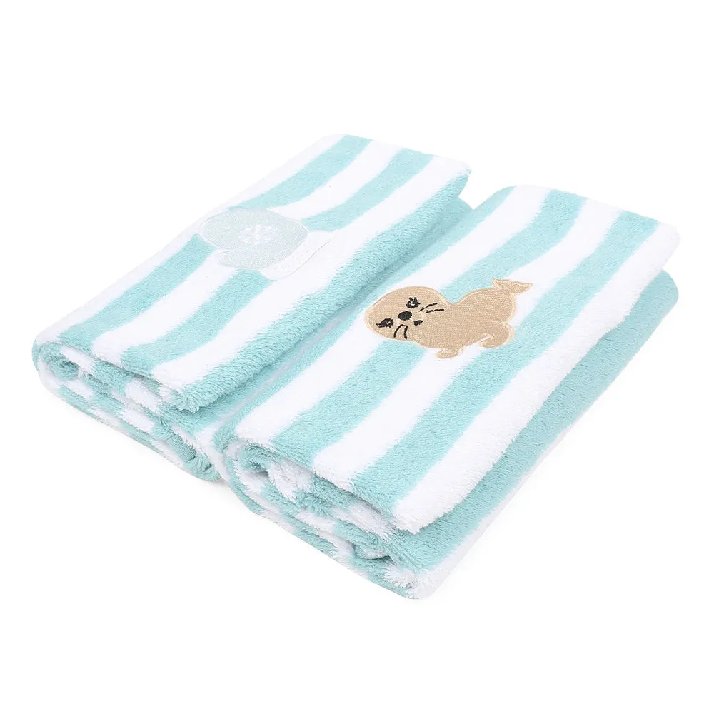 My Milestones Kids Hand Towel - Aqua / White
