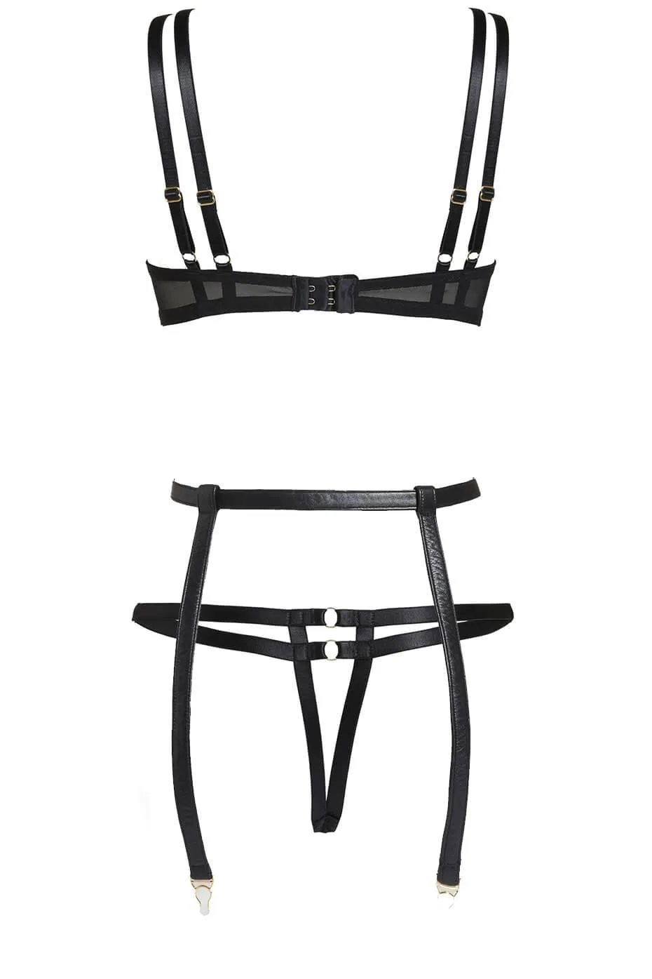 Nina Soft Cup Leather Bra Set