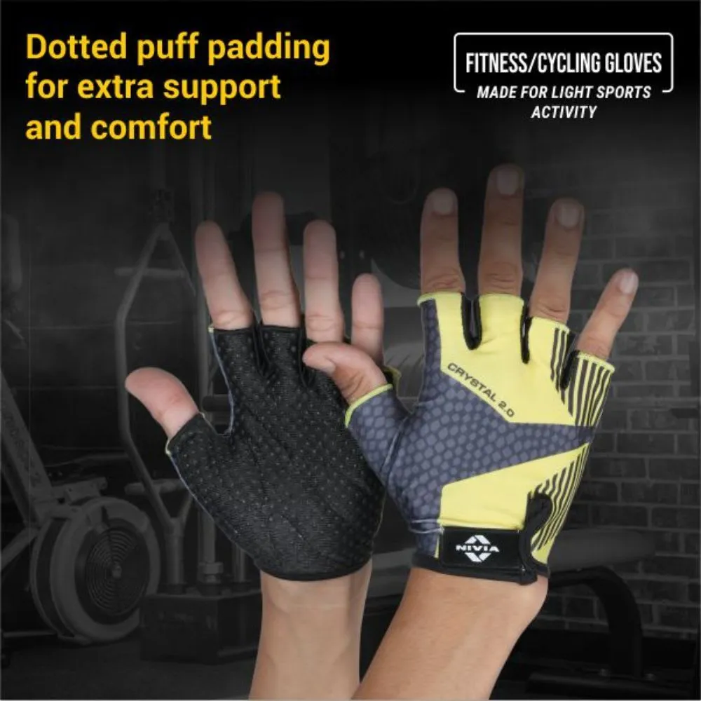 Nivia Crystal 2.0 Fitness Glove Medium - Yellow