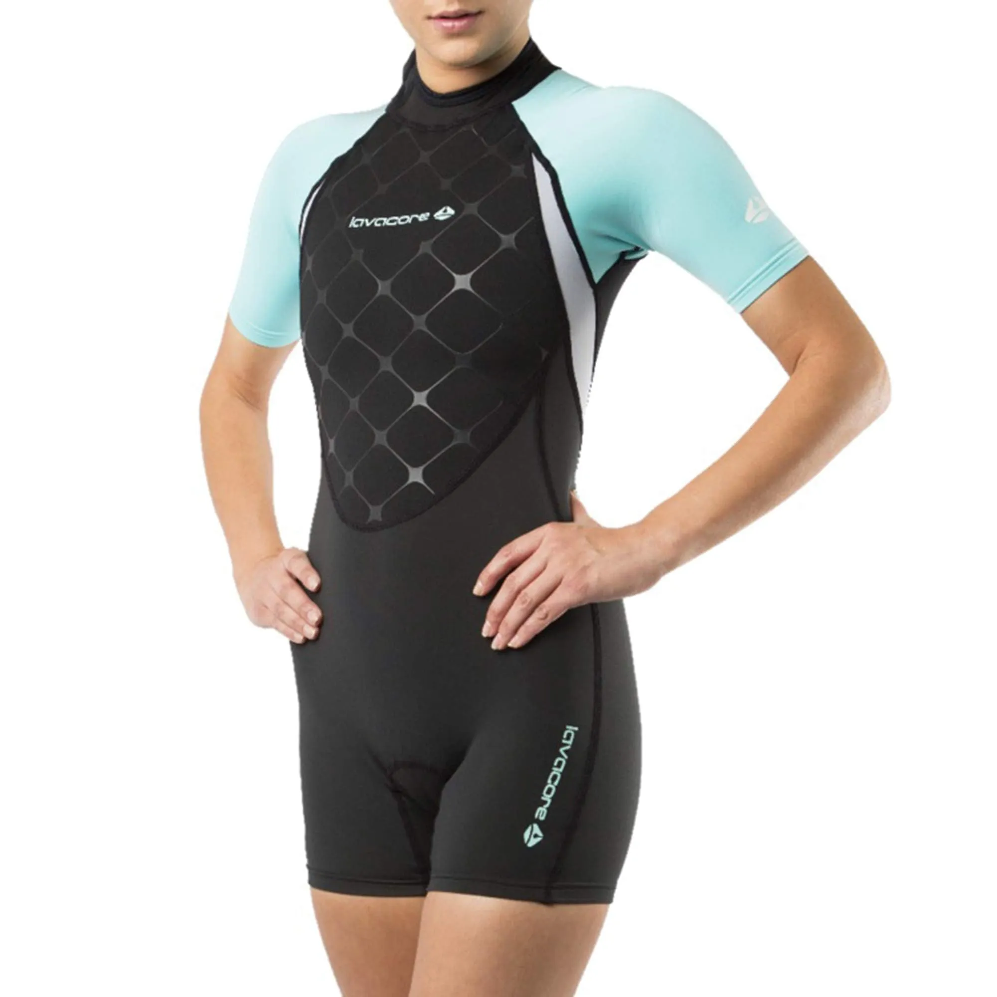 Oceanic Lavacore LavaSkin Women's Sporty Shorty - Green/Grey - Size 14