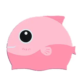 Pink Fin Dual Color , Silicone Kids Swim Cap, 5 years -15 years