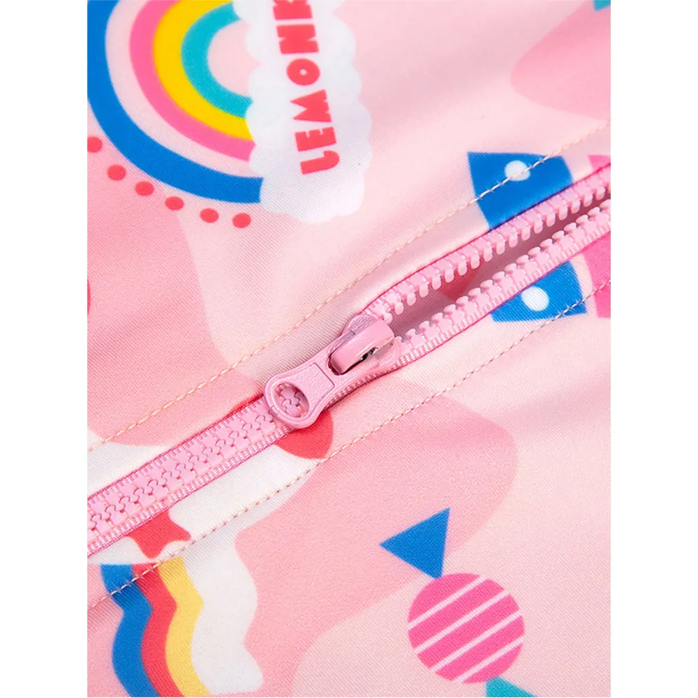 Pink Fruits & Rainbow Kids Swimwear with matching Swim Cap with UPF 50 