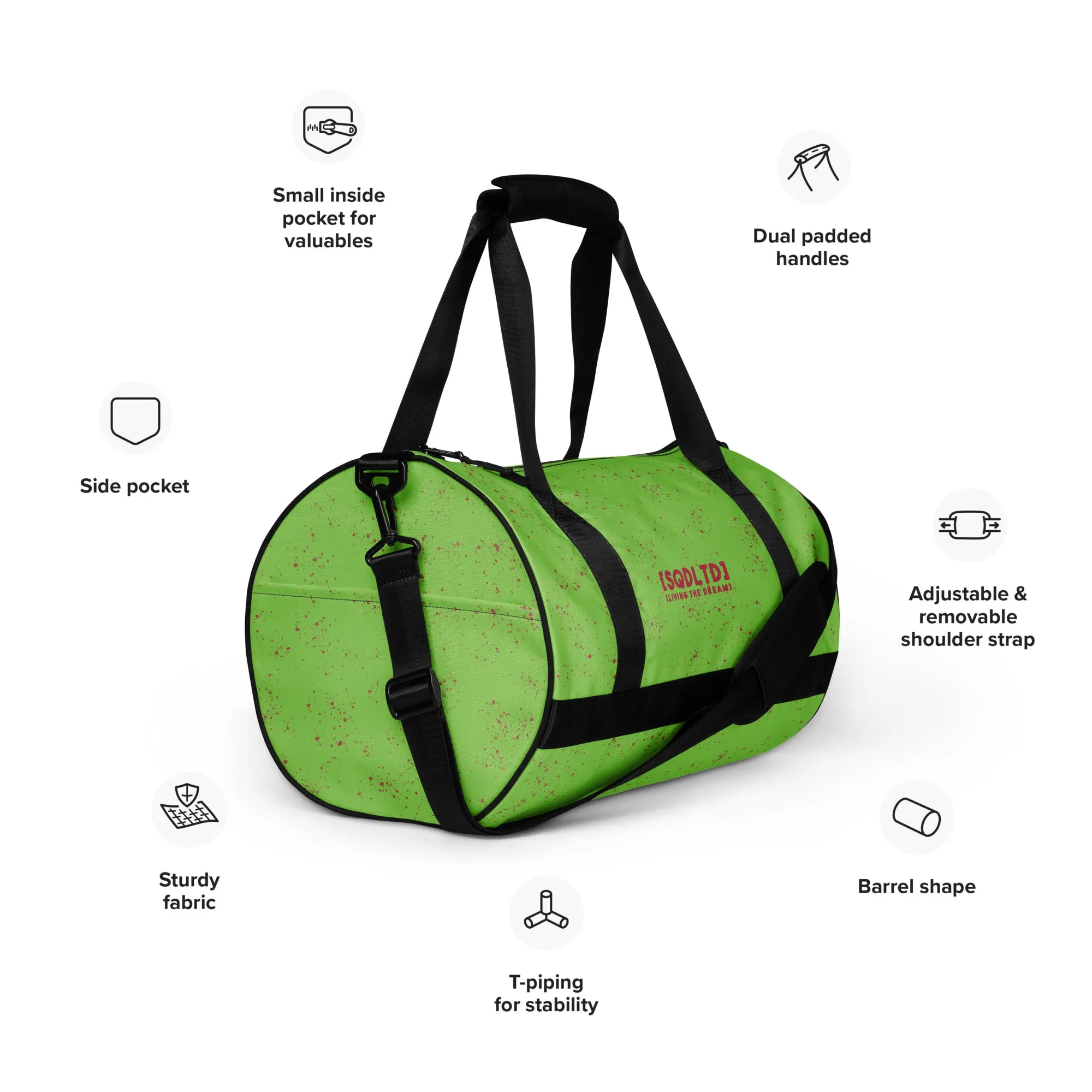 Sqdltd AU23 Panna AOP Gym Bag Khol