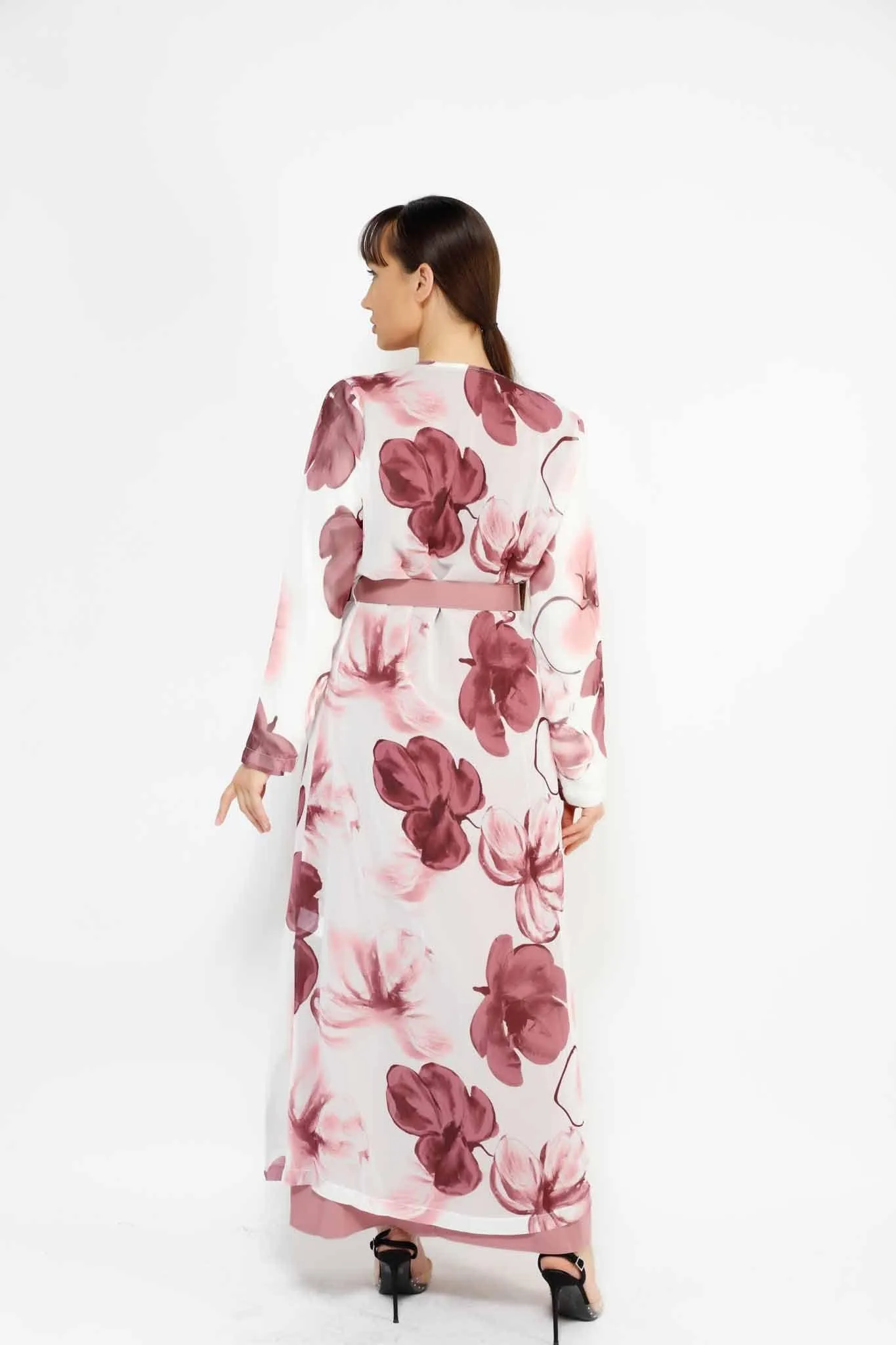 WOMEN'S FLORAL SET1 BELTED DRESS 03